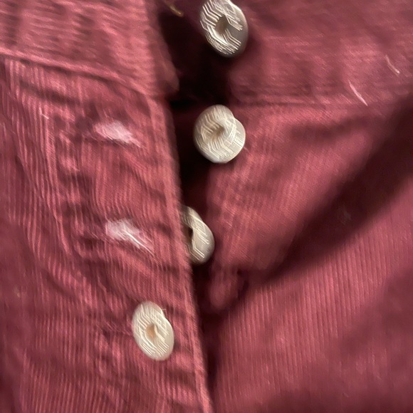 Sundance Catalog button fly corduroys in Oxblood color, wide leg. - Picture 3 of 6